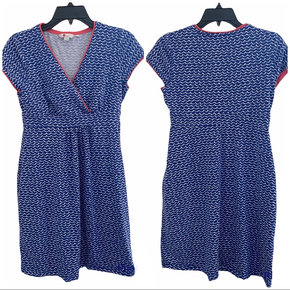 Boden surplice contrast trim jersey dress